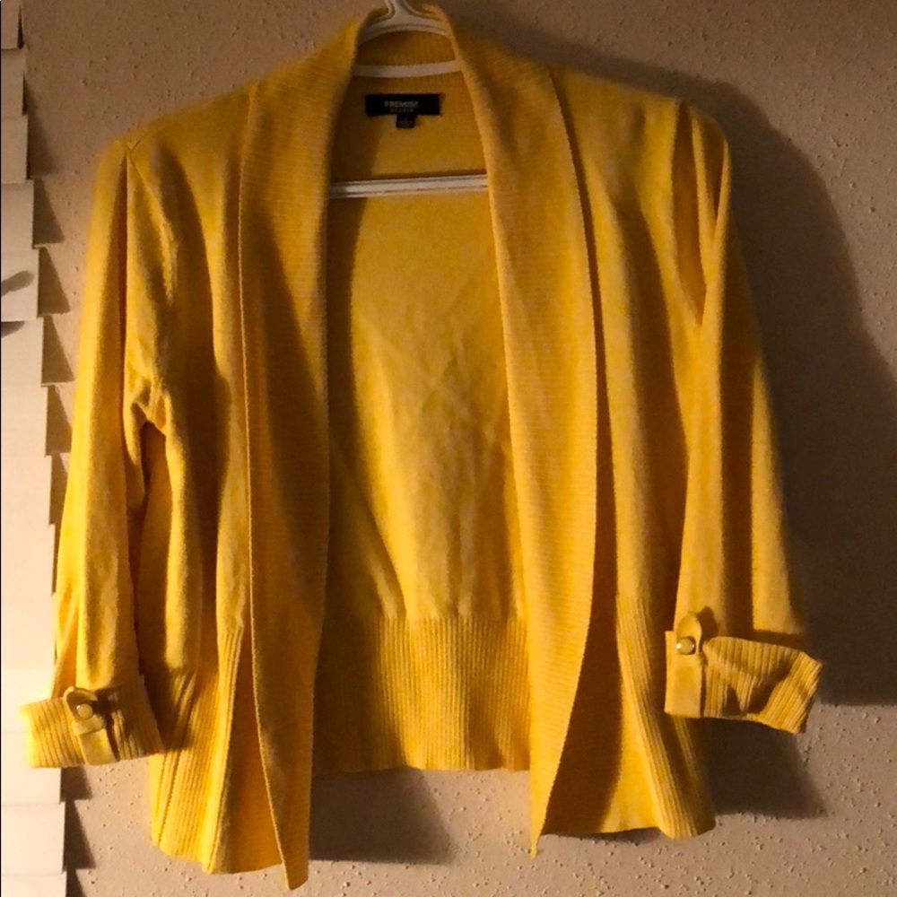 Sweater Jacket 🧥 Yellow Mustered Color - Picture 3 of 5